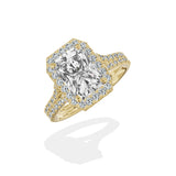 Split Shank Hidden Halo Engagement Ring
