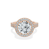 Split Shank Hidden Halo Engagement Ring