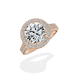 Split Shank Hidden Halo Engagement Ring