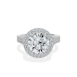 Split Shank Hidden Halo Engagement Ring