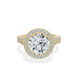 Split Shank Hidden Halo Engagement Ring