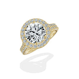 Split Shank Hidden Halo Engagement Ring