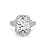 Split Shank Hidden Halo Engagement Ring