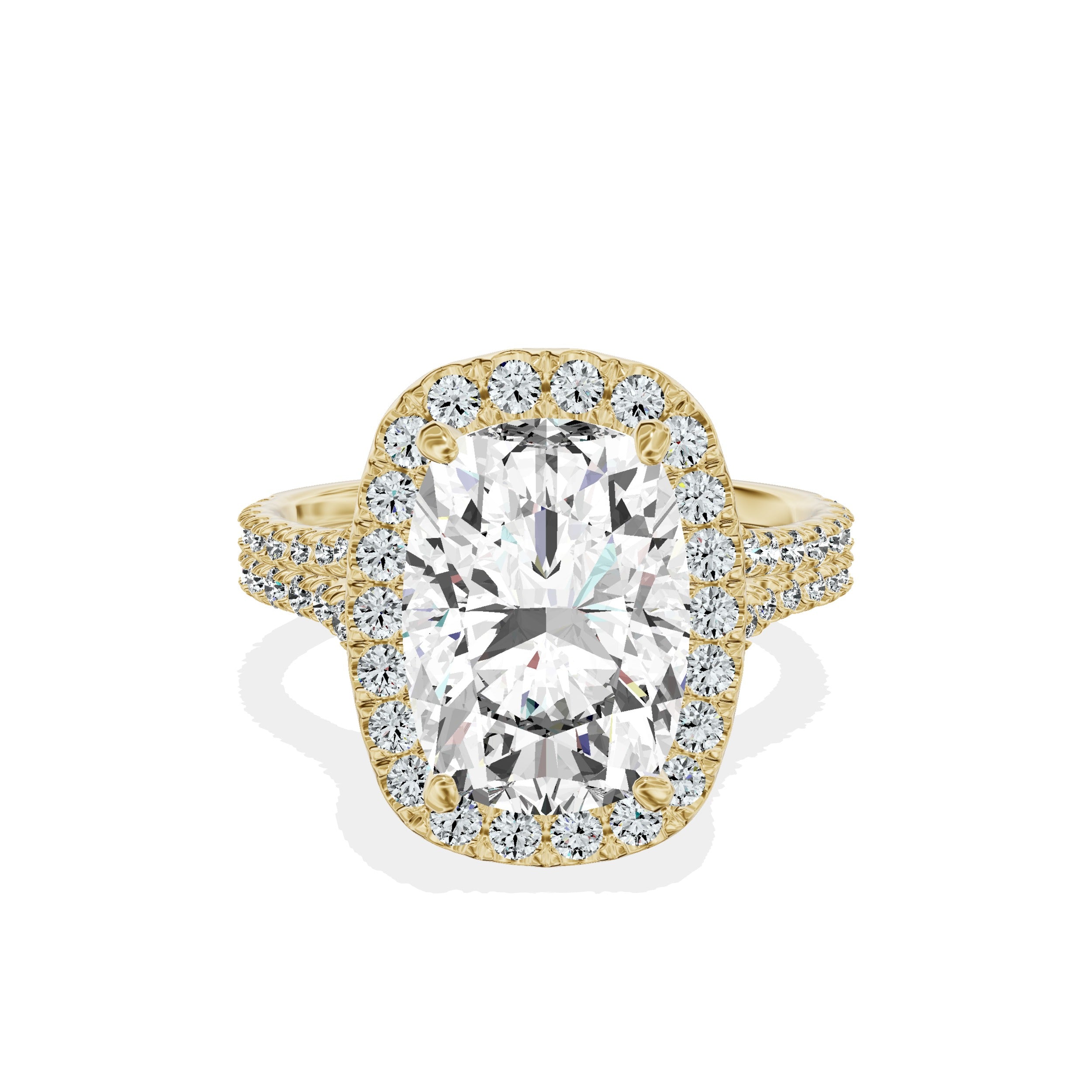 Split Shank Hidden Halo Engagement Ring