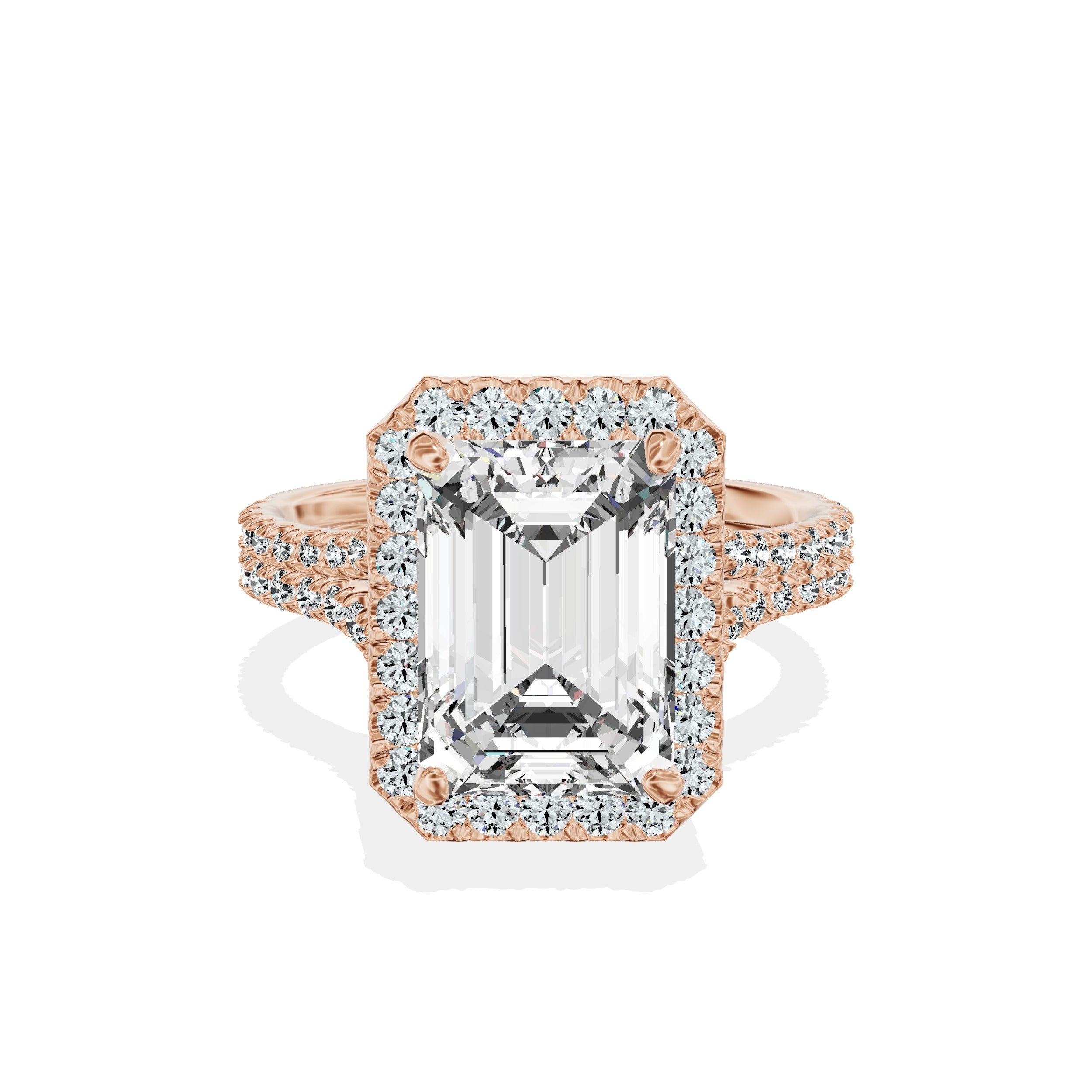 Split Shank Hidden Halo Engagement Ring