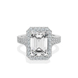 Split Shank Hidden Halo Engagement Ring