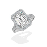 Split Shank Hidden Halo Engagement Ring