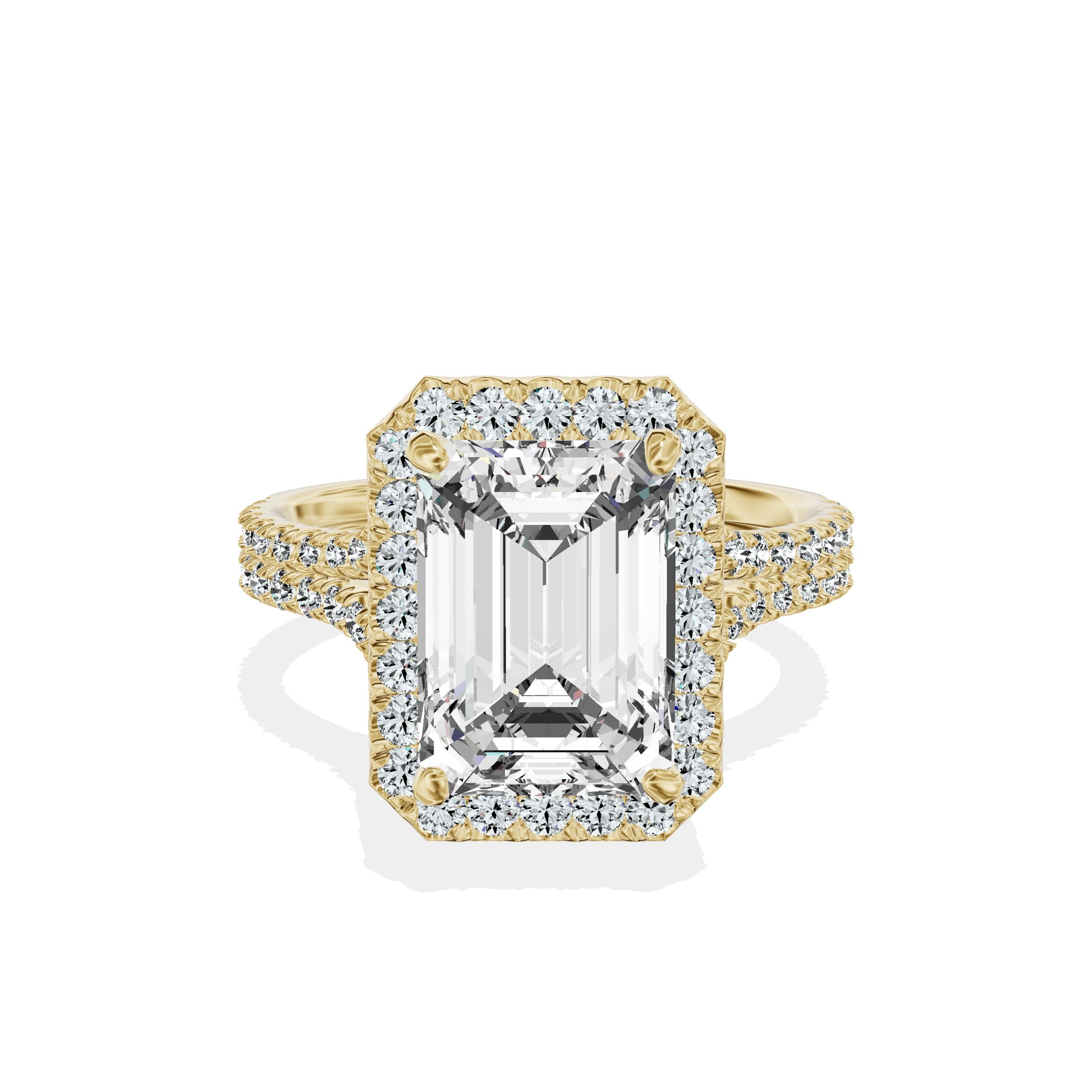 Split Shank Hidden Halo Engagement Ring
