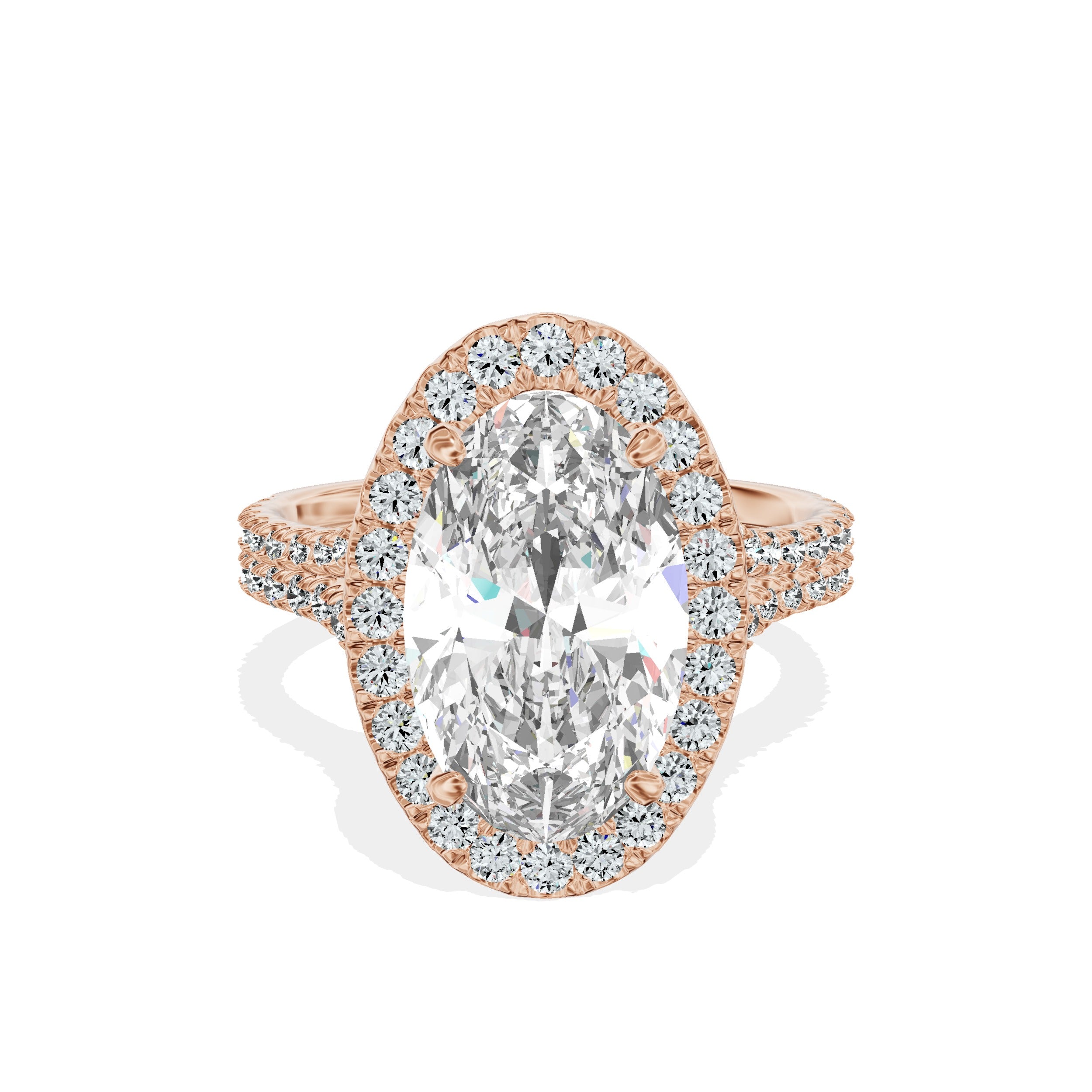 Split Shank Hidden Halo Engagement Ring