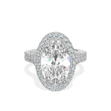 Split Shank Hidden Halo Engagement Ring