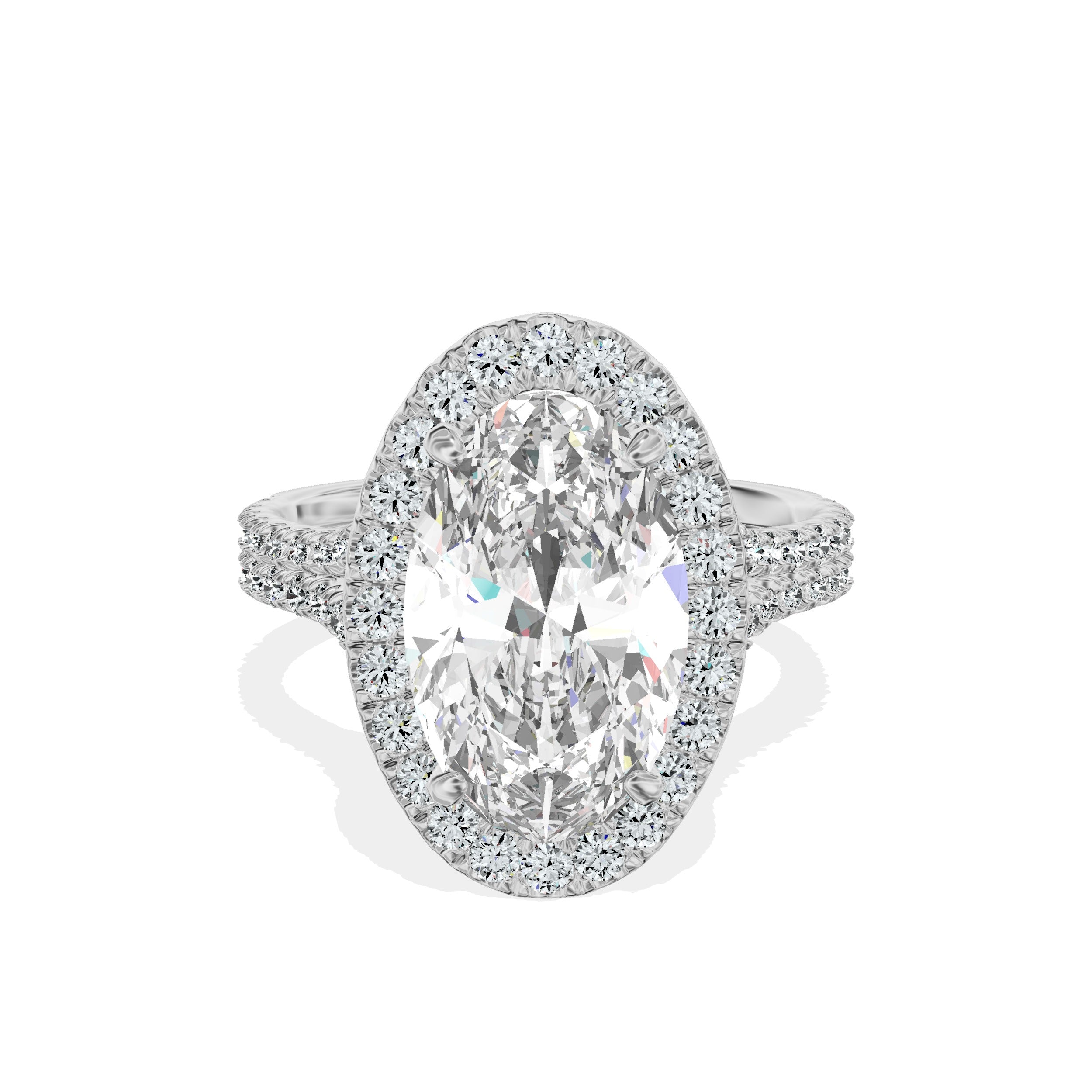 Split Shank Hidden Halo Engagement Ring