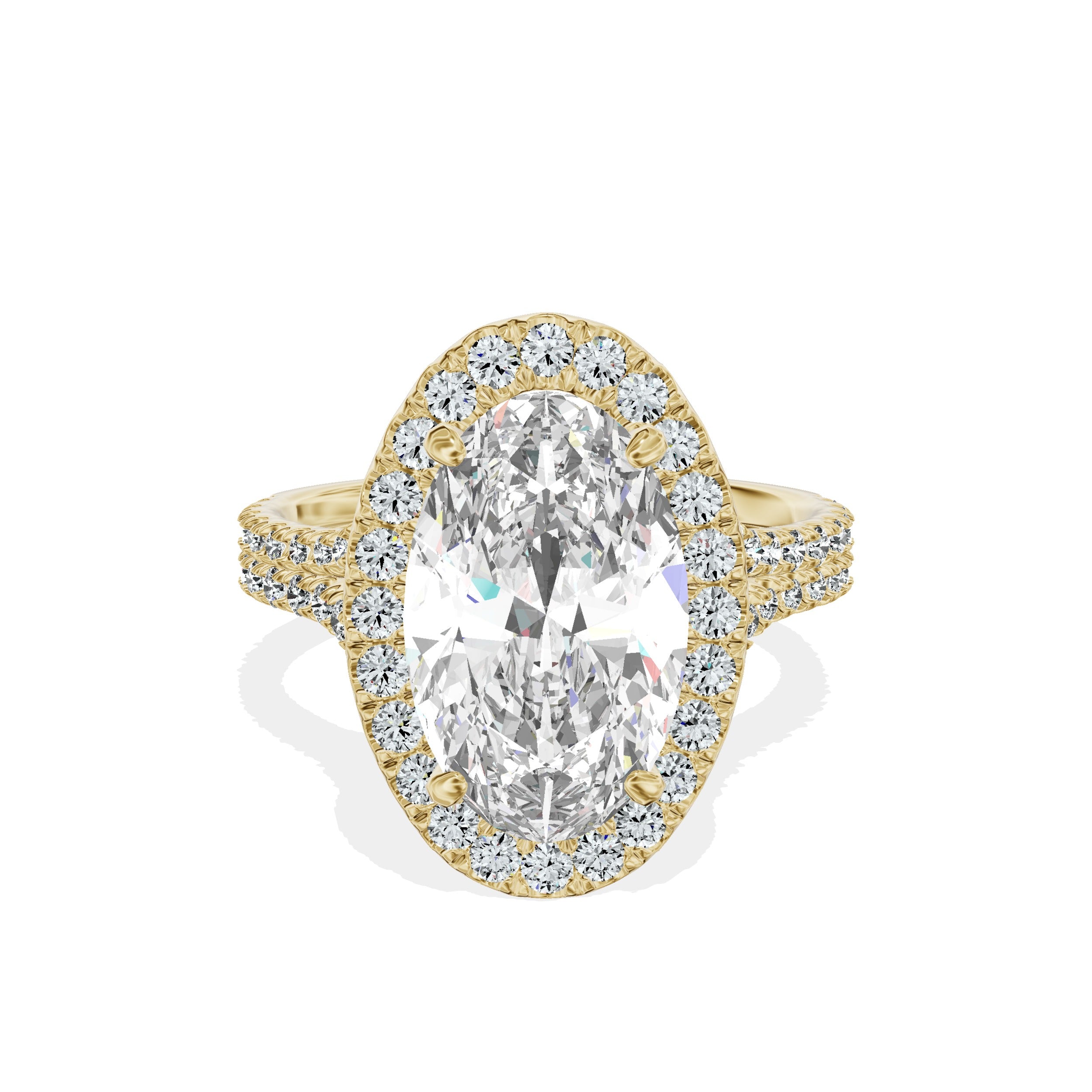 Split Shank Hidden Halo Engagement Ring