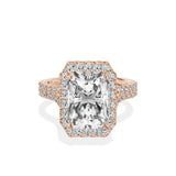 Split Shank Hidden Halo Engagement Ring