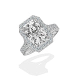 Split Shank Hidden Halo Engagement Ring