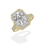 Split Shank Hidden Halo Engagement Ring