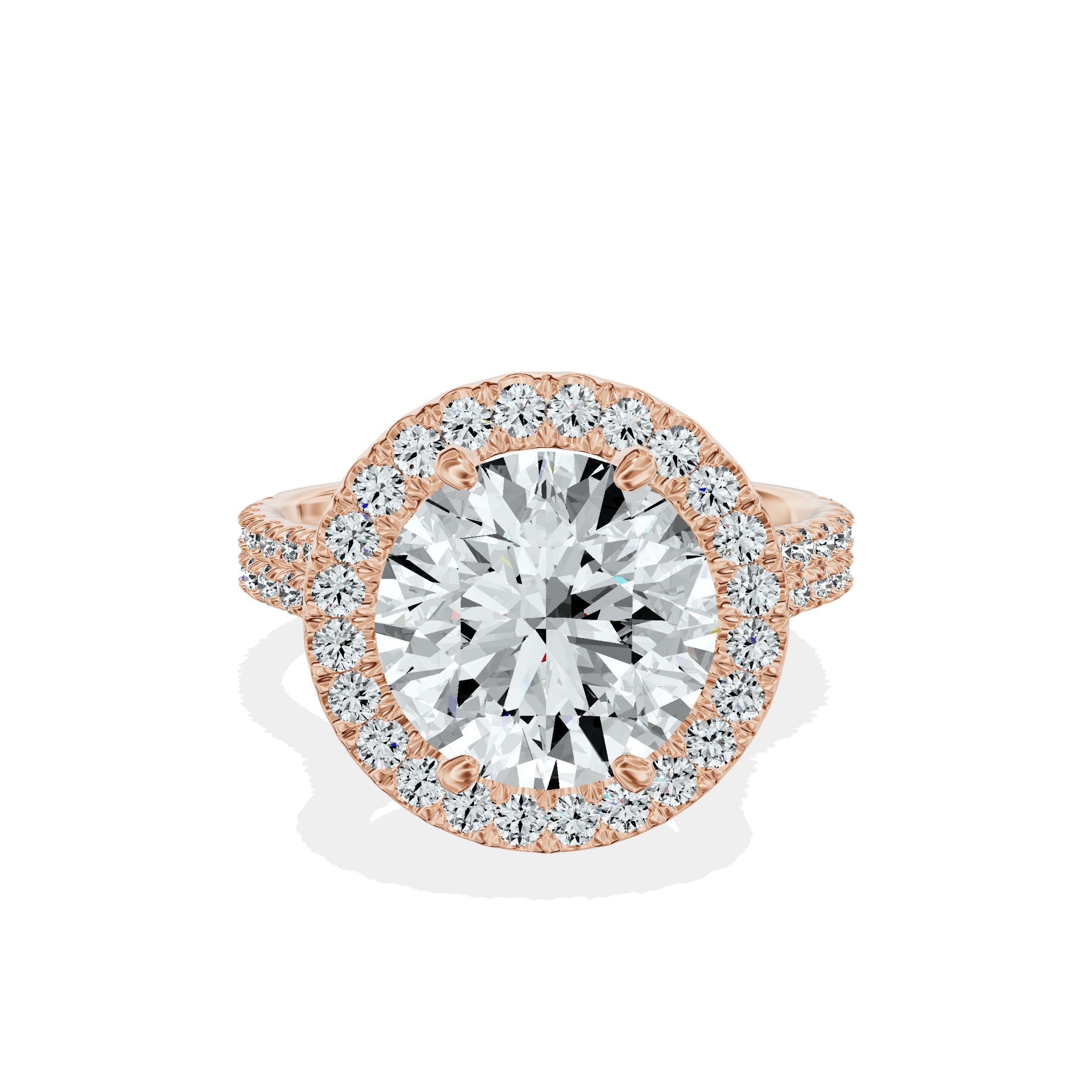 Split Shank Hidden Halo Engagement Ring