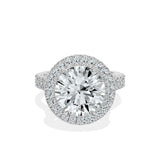 Split Shank Hidden Halo Engagement Ring