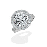 Split Shank Hidden Halo Engagement Ring
