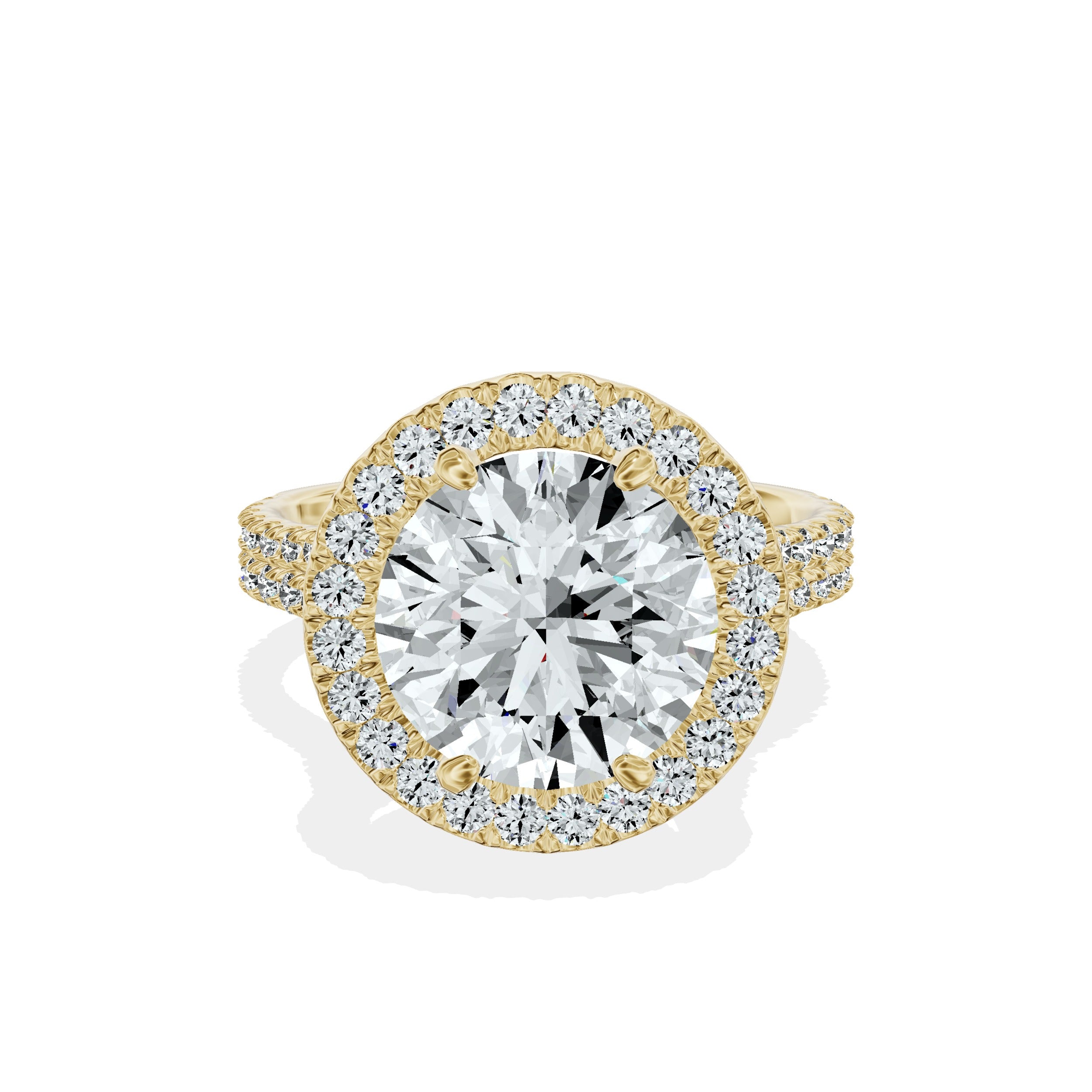 Split Shank Hidden Halo Engagement Ring