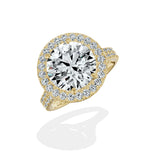 Split Shank Hidden Halo Engagement Ring