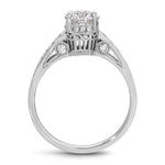 Elle Vintage Style Round Engagement Ring in White Gold