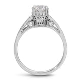 Elle Vintage Style Round Engagement Ring in White Gold