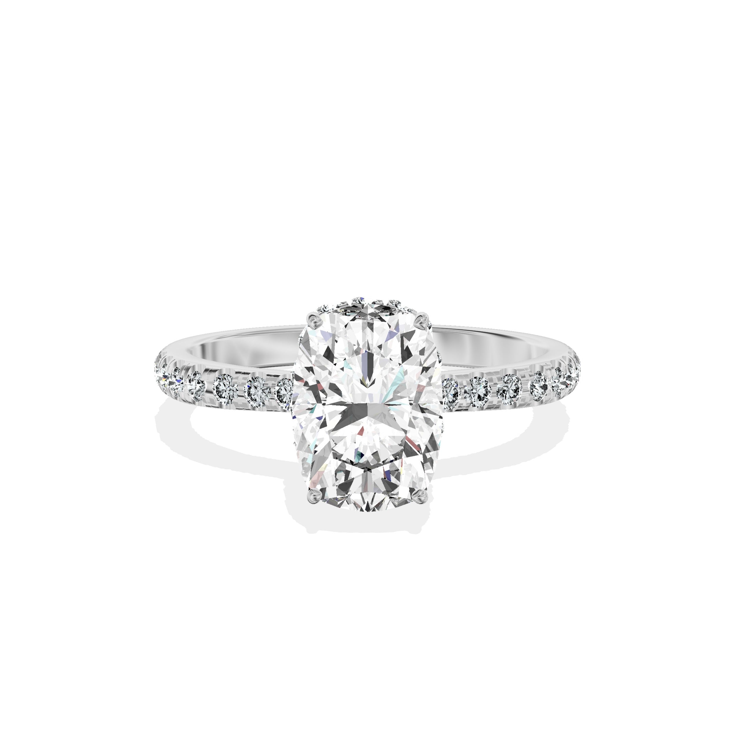 Fortuna Hidden Halo Engagement Ring