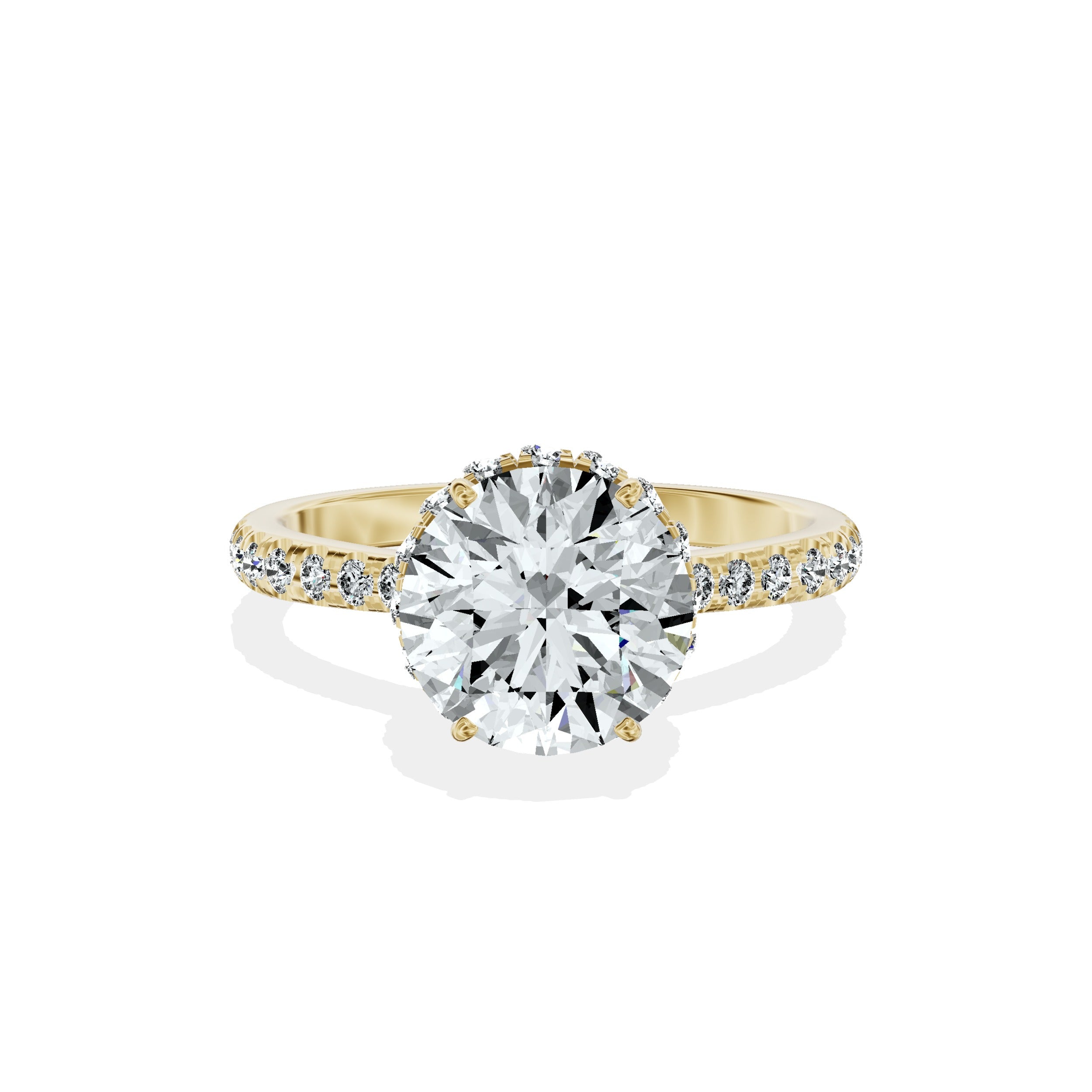Fortuna Hidden Halo Engagement Ring