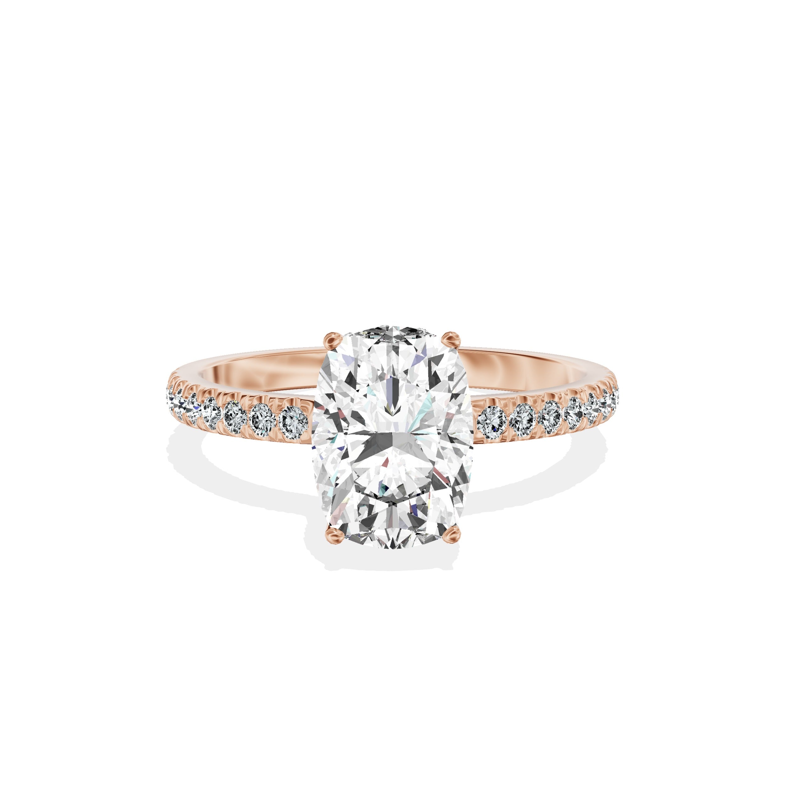 Rose Hidden Halo Engagement Ring