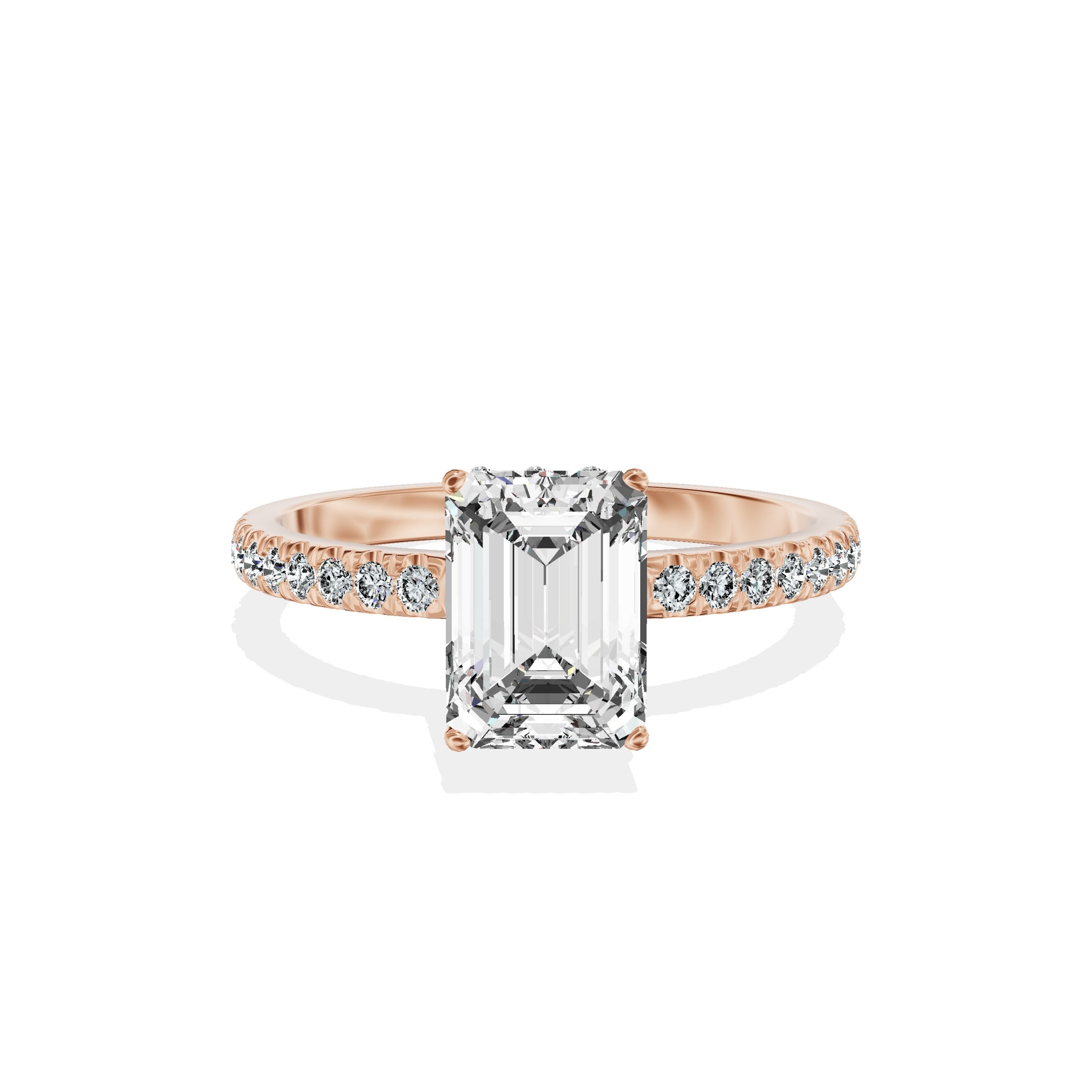 Rose Hidden Halo Engagement Ring