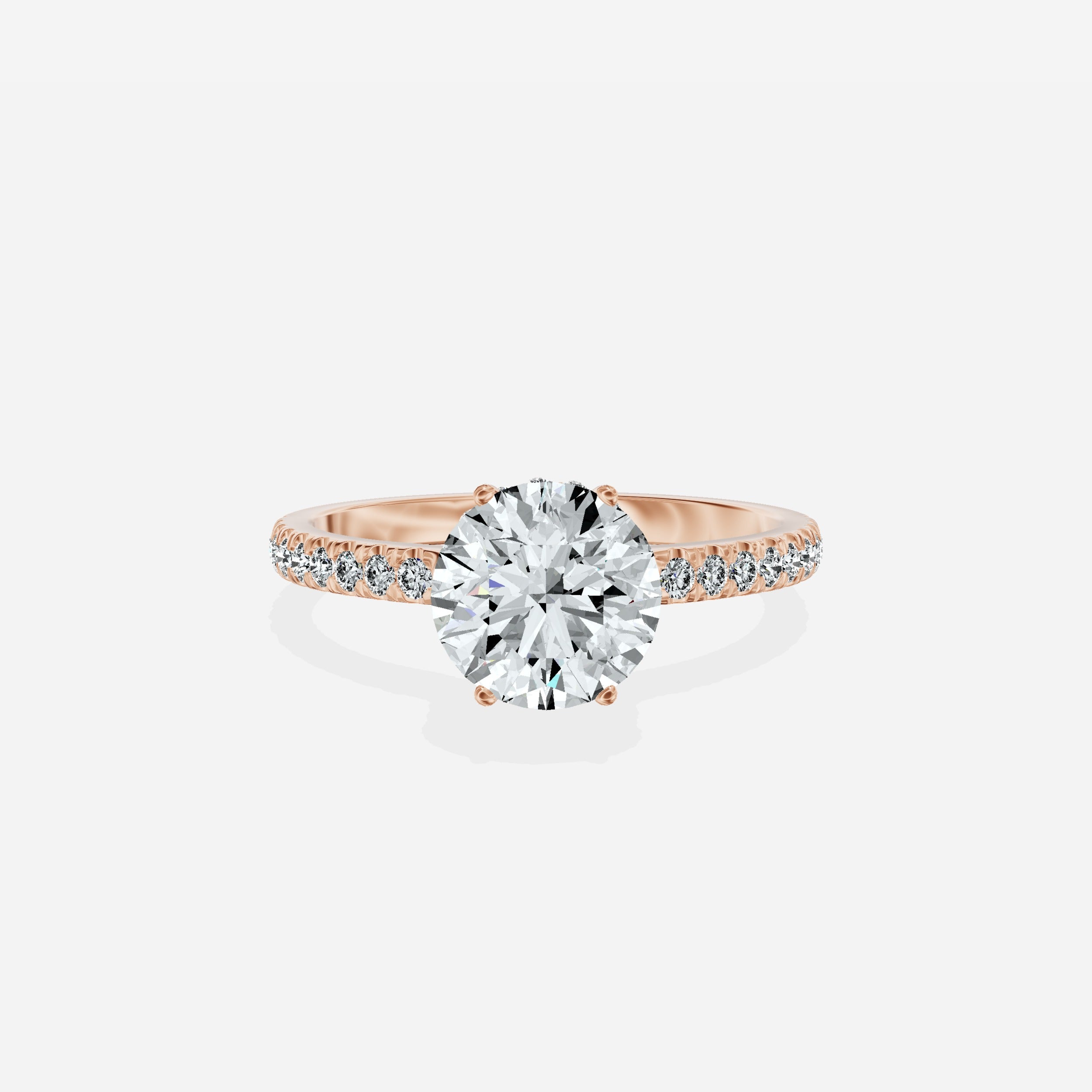 Rose Hidden Halo Engagement Ring