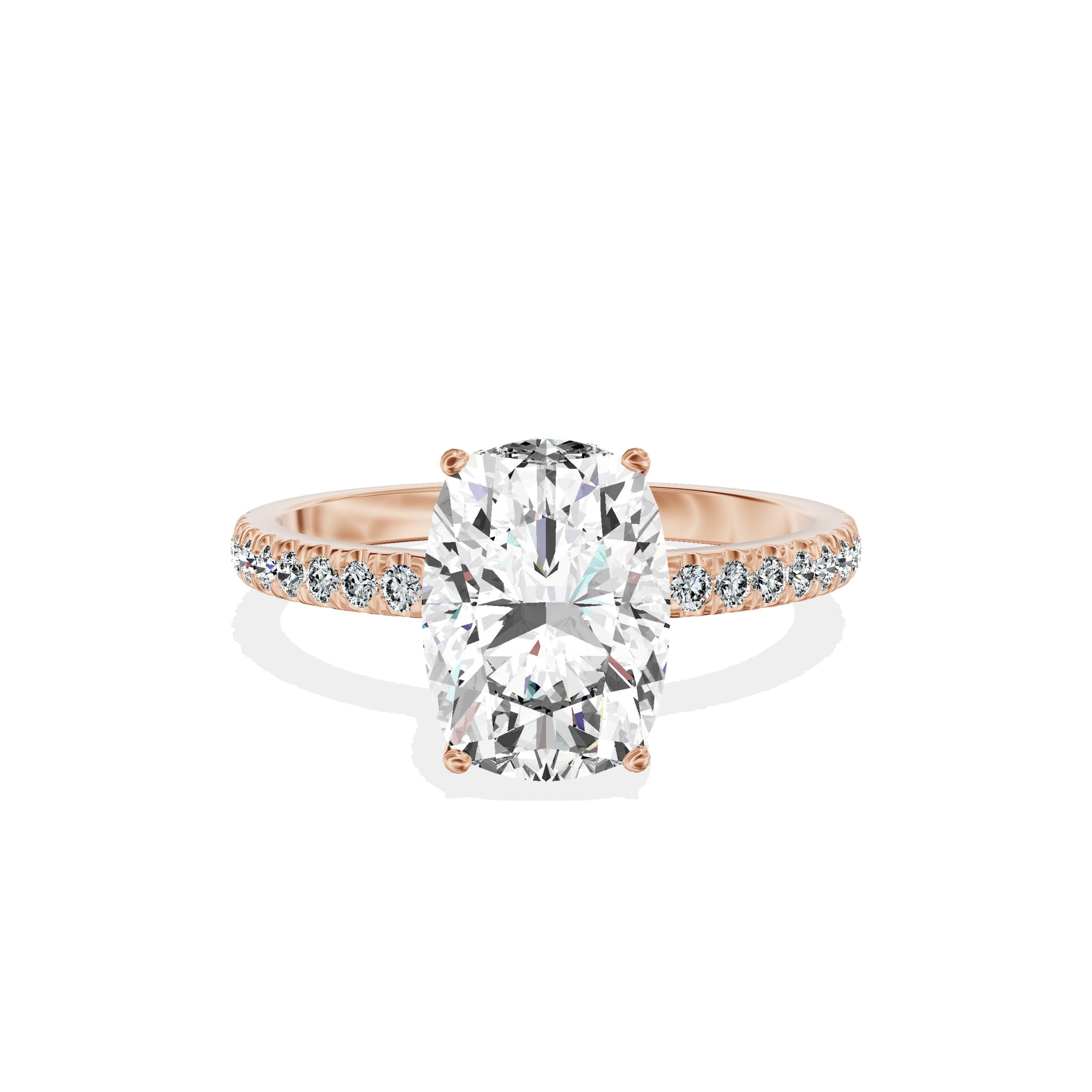 Rose Hidden Halo Engagement Ring