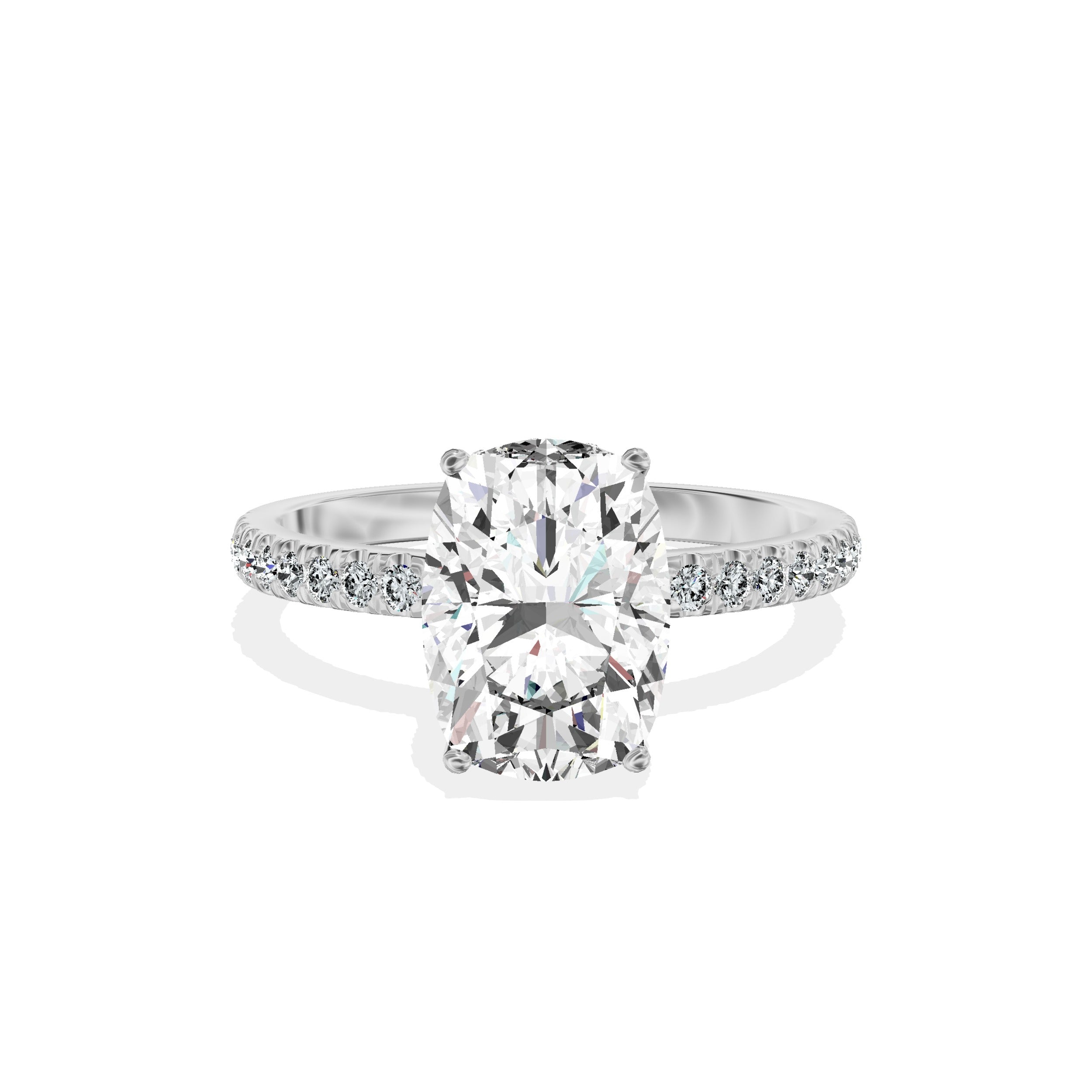 Rose Hidden Halo Engagement Ring