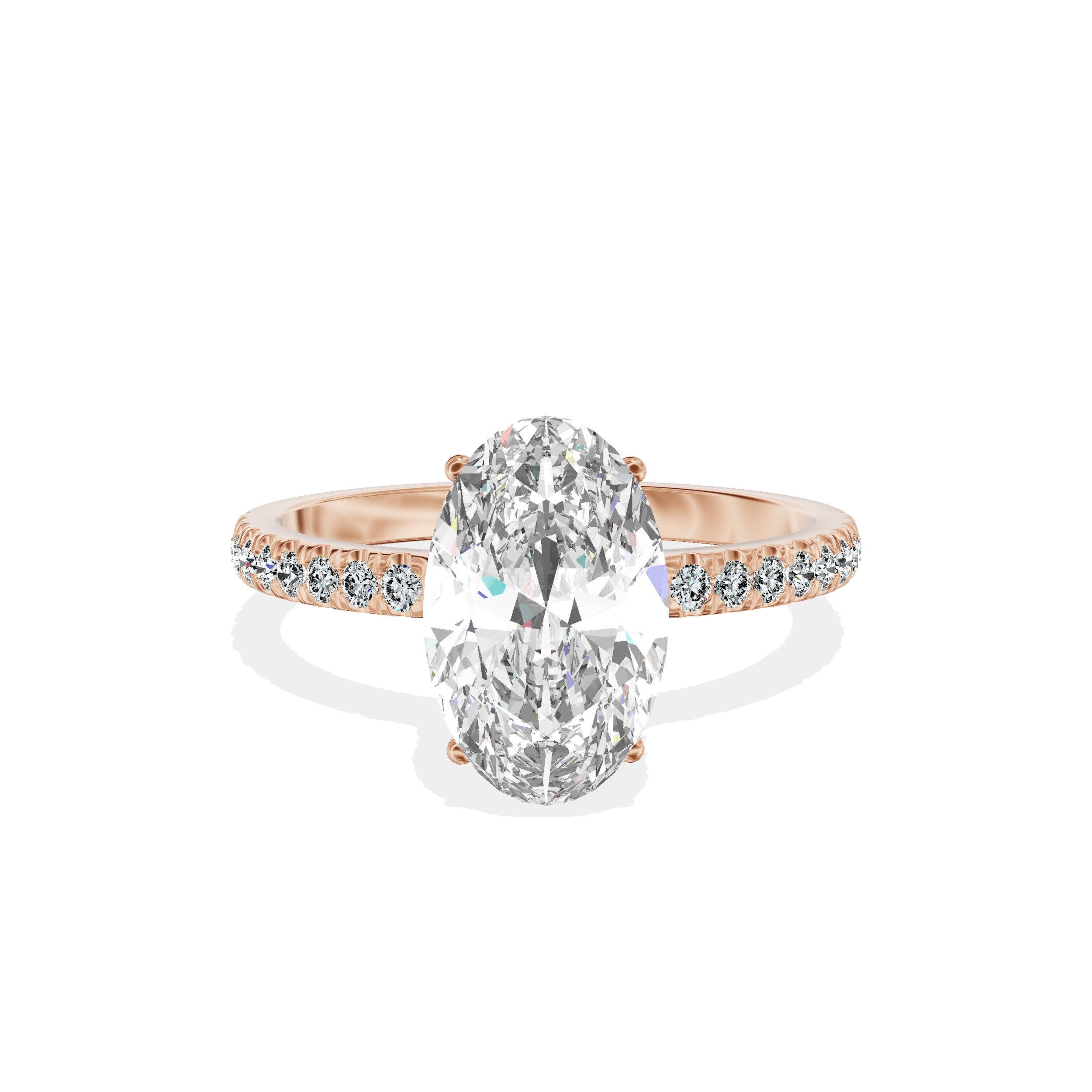 Rose Hidden Halo Engagement Ring
