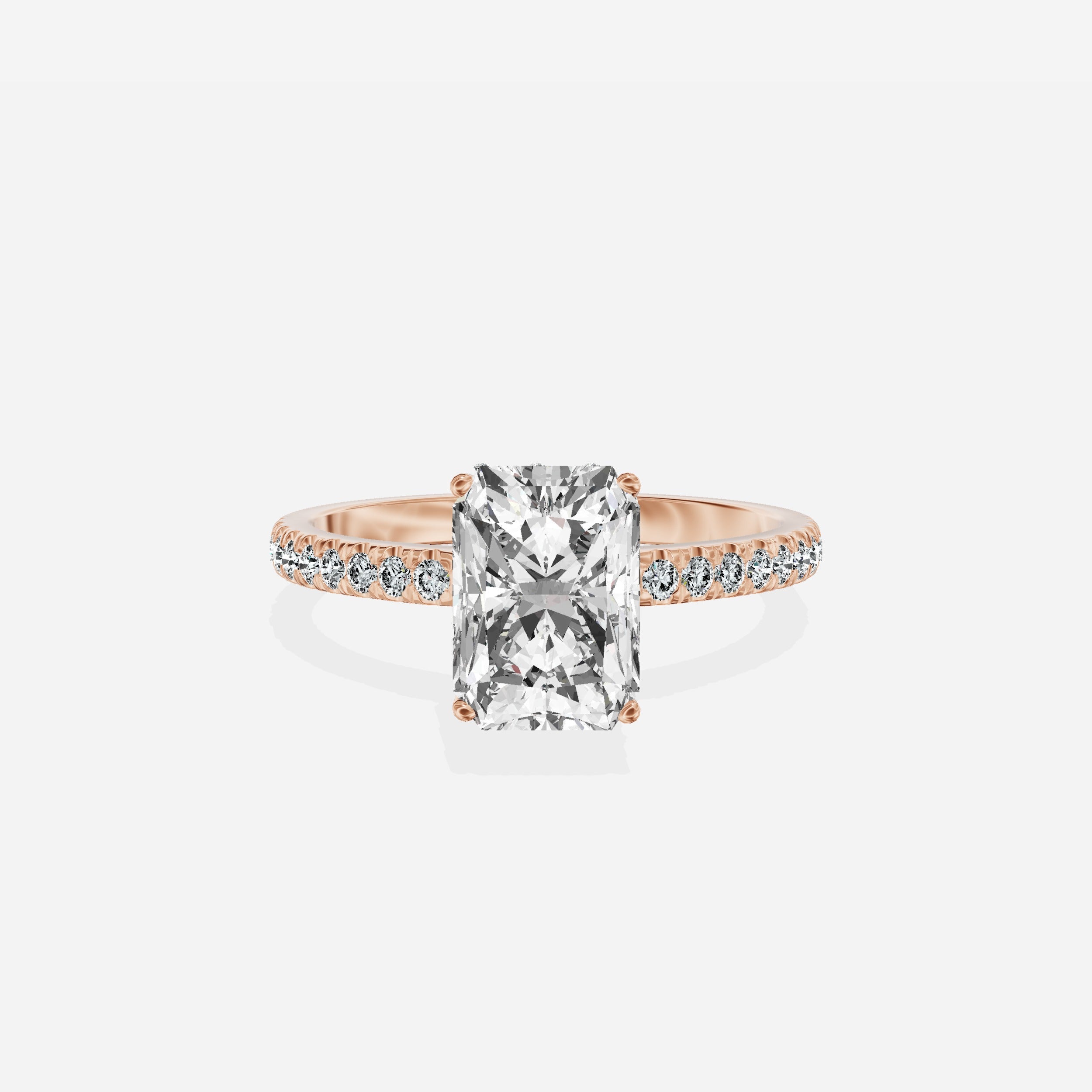 Rose Hidden Halo Engagement Ring