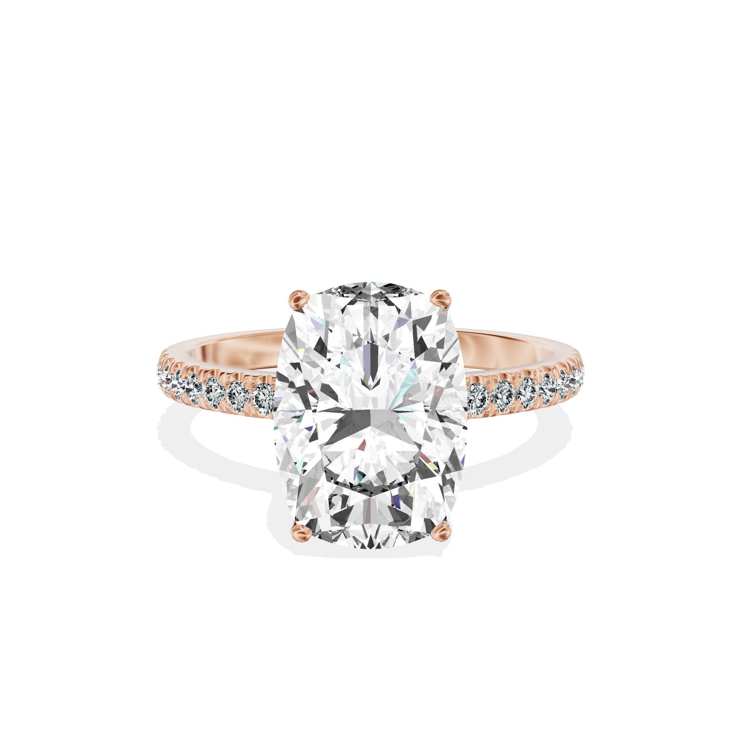 Rose Hidden Halo Engagement Ring