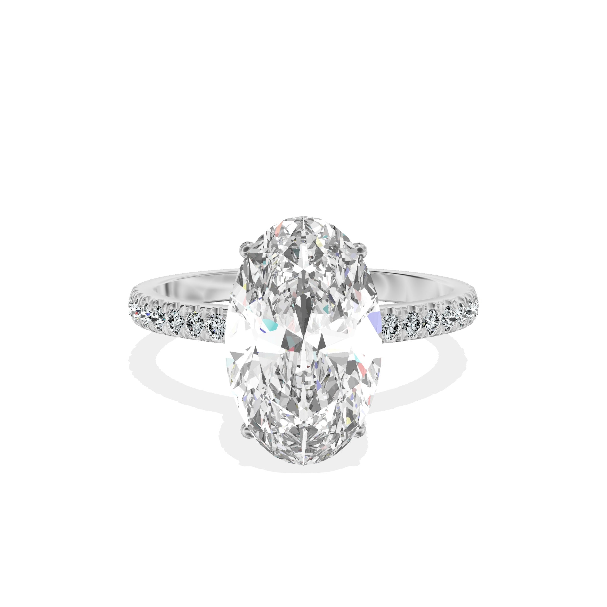 Rose Hidden Halo Engagement Ring