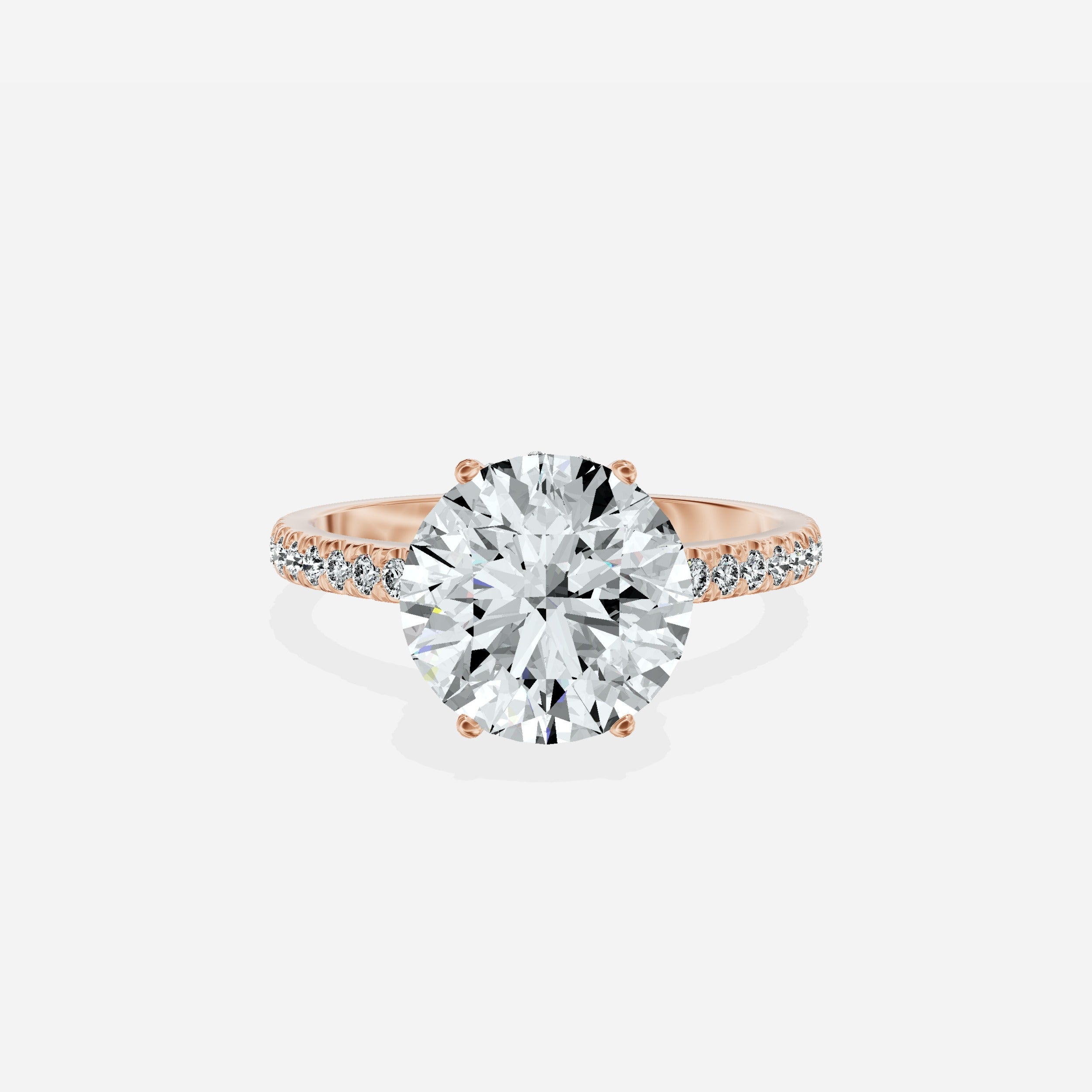 Rose Hidden Halo Engagement Ring