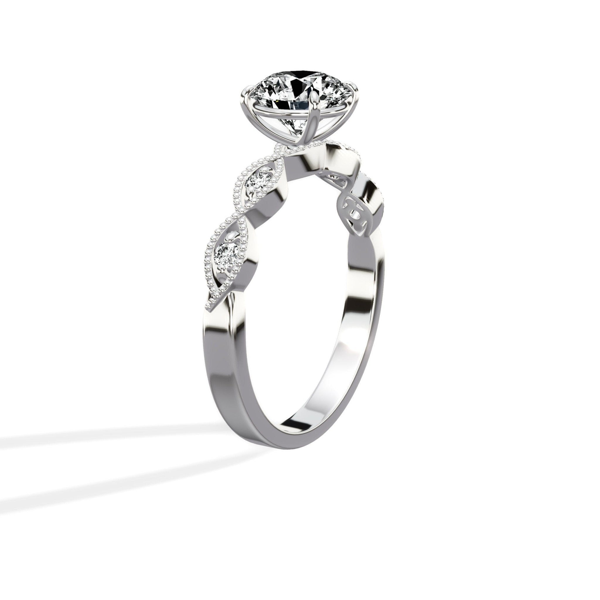 Infinity Solitaire 1.02 ct Round Engagement Ring in White Gold - The Better Diamonds