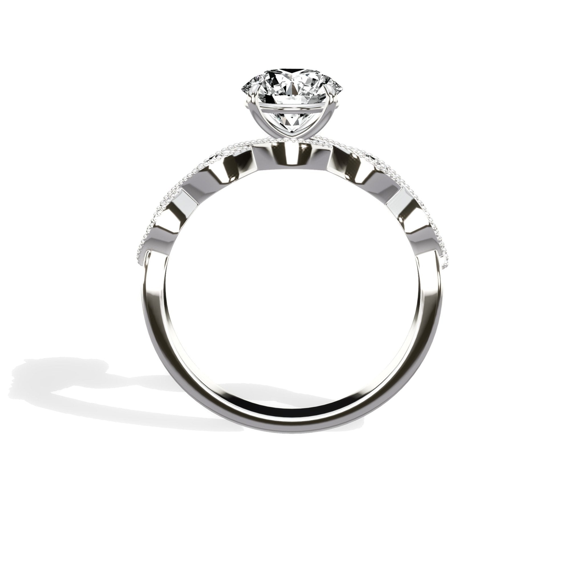Infinity Solitaire 1.02 ct Round Engagement Ring in White Gold - The Better Diamonds