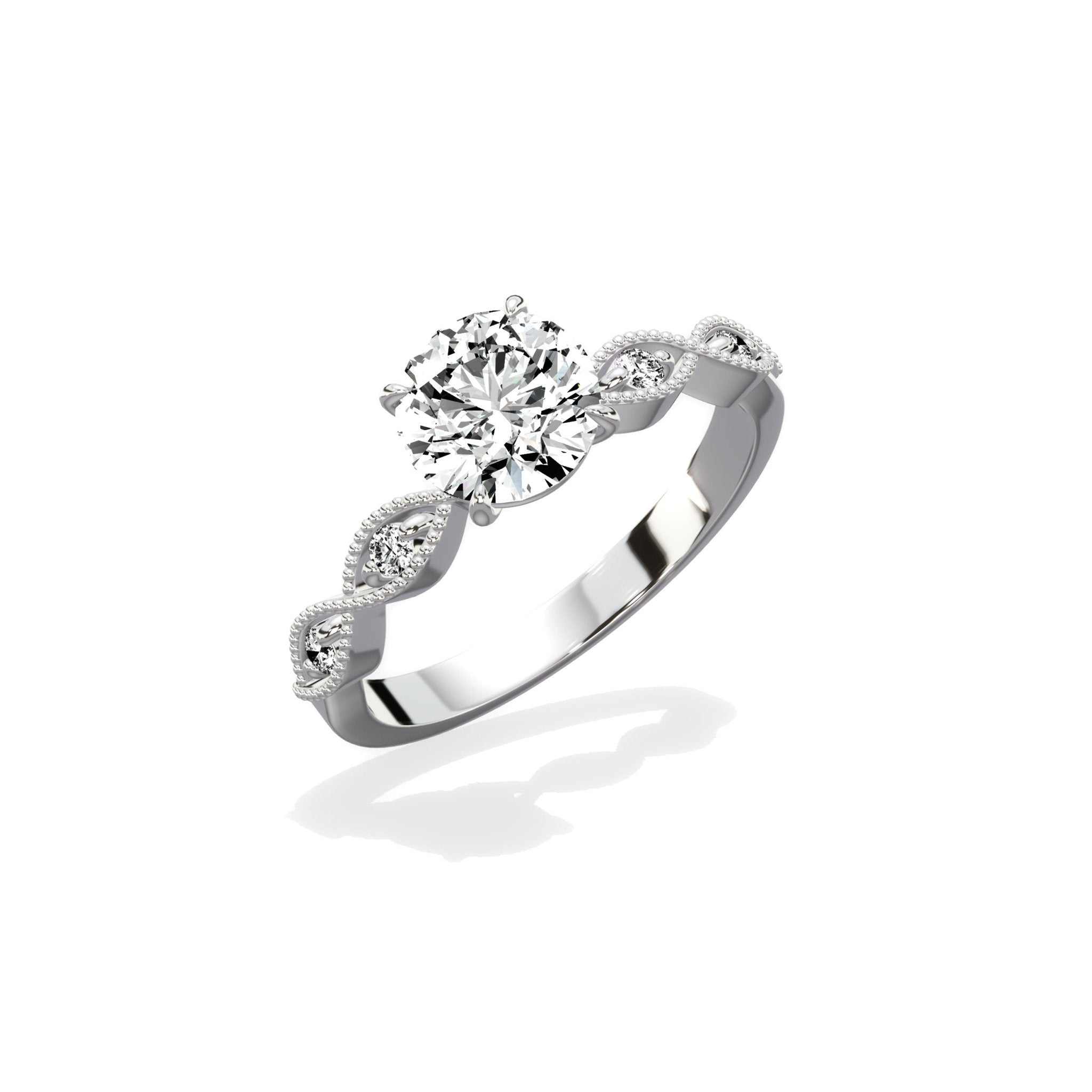 Infinity Solitaire 1.02 ct Round Engagement Ring in White Gold - The Better Diamonds