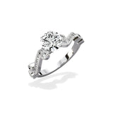 Iris Solitaire 1.06 ct Round Engagement Ring in White Gold - The Better Diamonds