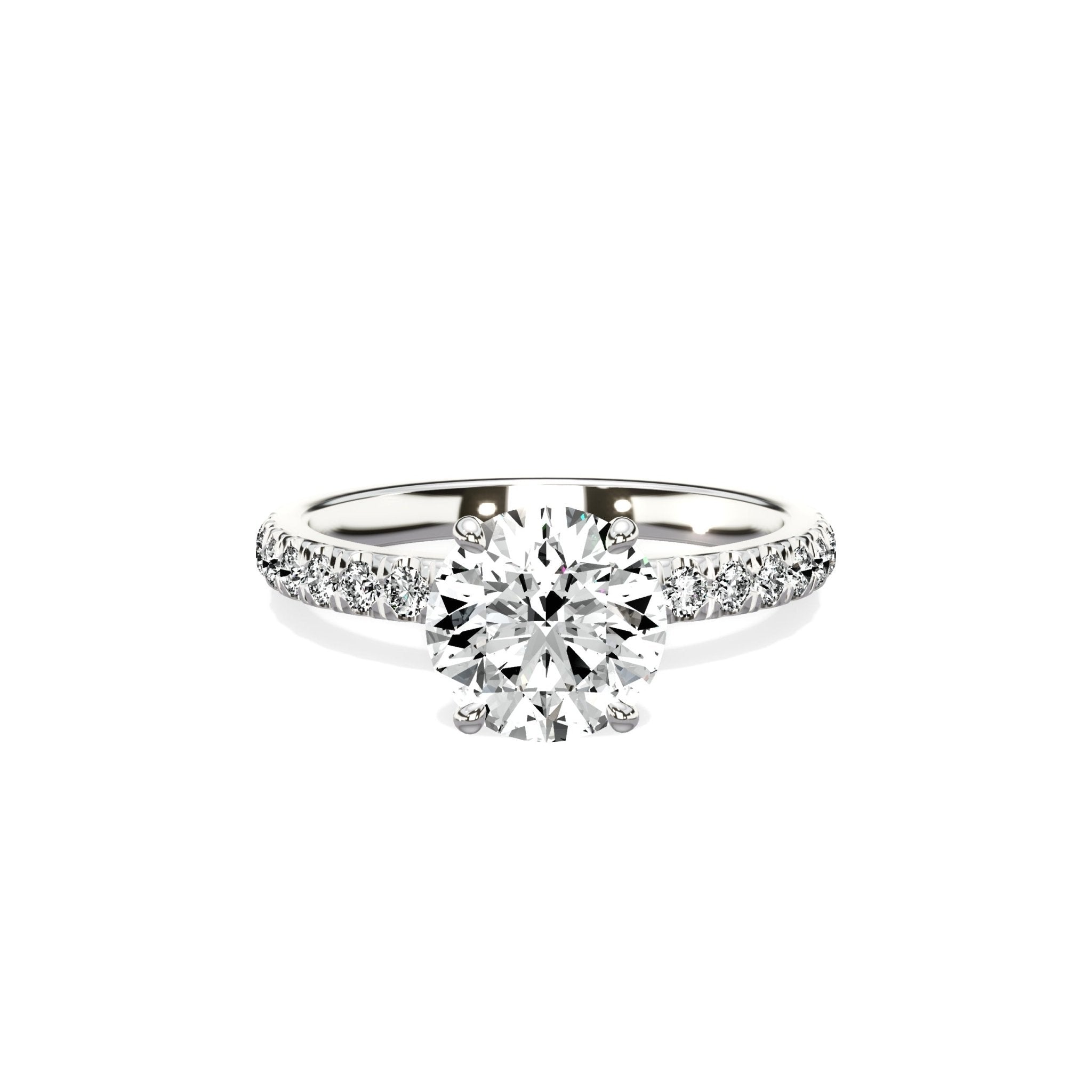 Martini Hidden Halo 1.55 ct Round Engagement Ring in White Gold - The Better Diamonds