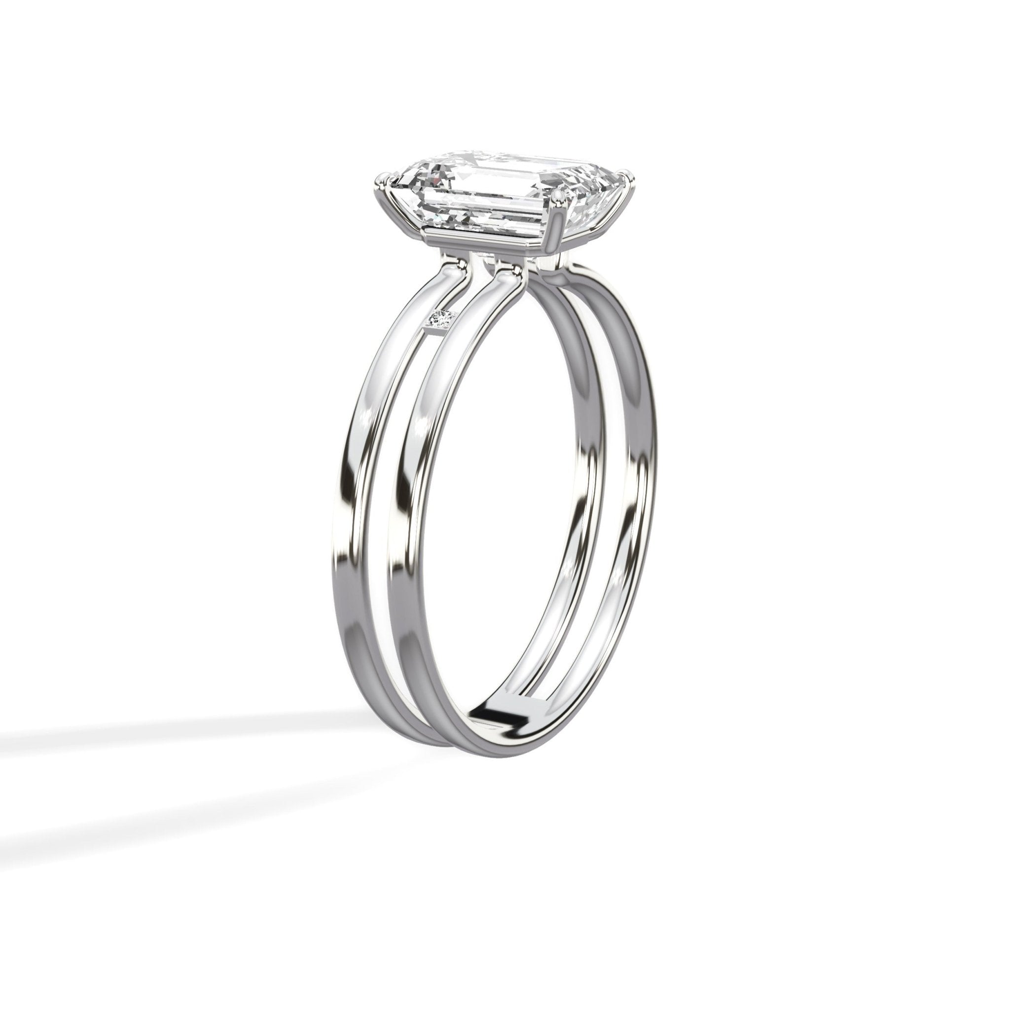 Parallels 1.53 ct Emerald Engagement Ring in White Gold - The Better Diamonds