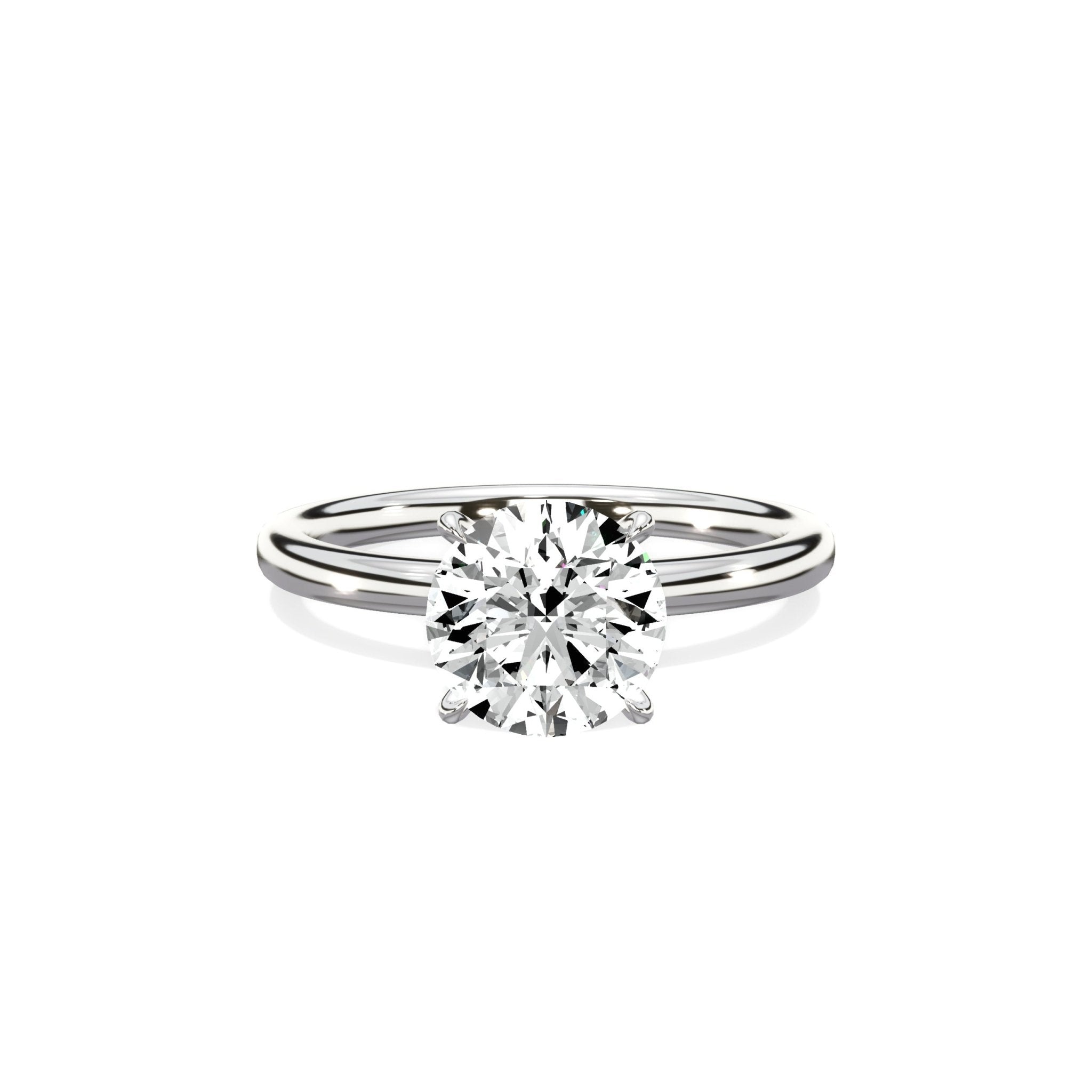 Paris Solitaire 1.89 ct Round Engagement Ring in White Gold - The Better Diamonds
