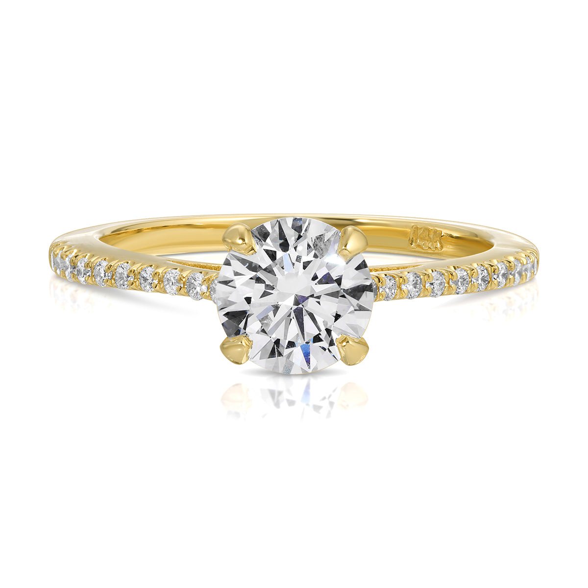 Roma solitaire 1.01 ct Round Engagement Ring in Yellow Gold - The Better Diamonds