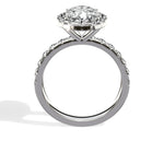 Romantic Halo 2.03 ct Oval Engagement Ring in White Gold - The Better Diamonds