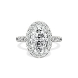 Romantic Halo 2.03 ct Oval Engagement Ring in White Gold - The Better Diamonds