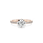 Rose Hidden Halo Engagement Ring - The Better Diamonds