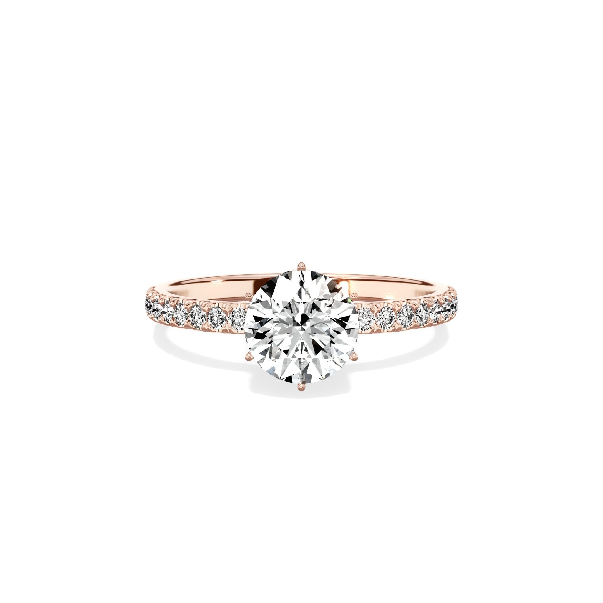 Rose Hidden Halo Engagement Ring - The Better Diamonds